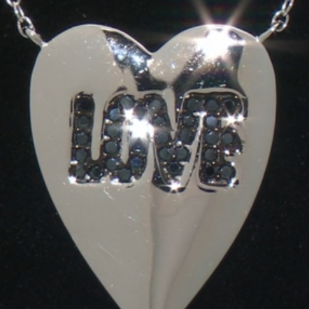 Black spinel “LOVE” Necklace